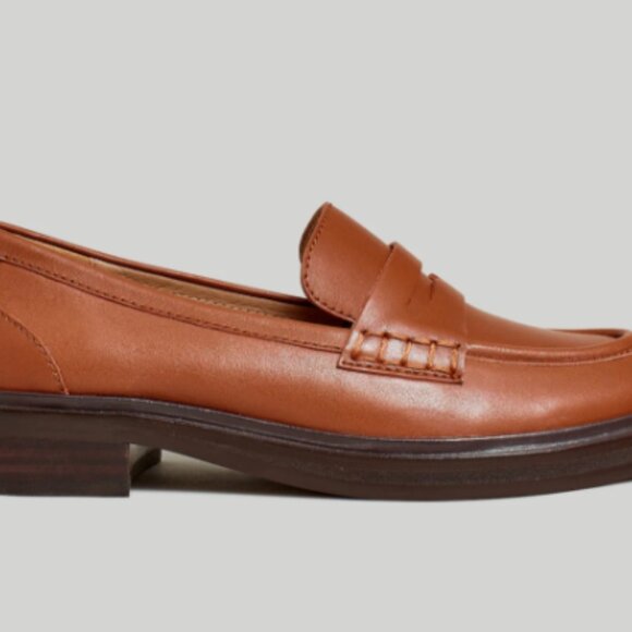 Madewell Women's Leather Loafers in Rust Brown - Picture 3 of 5